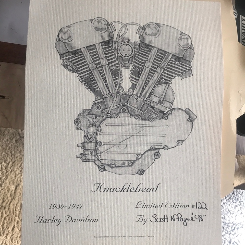 Knucklehead drawn for ID only; artist signed, limited edition #122